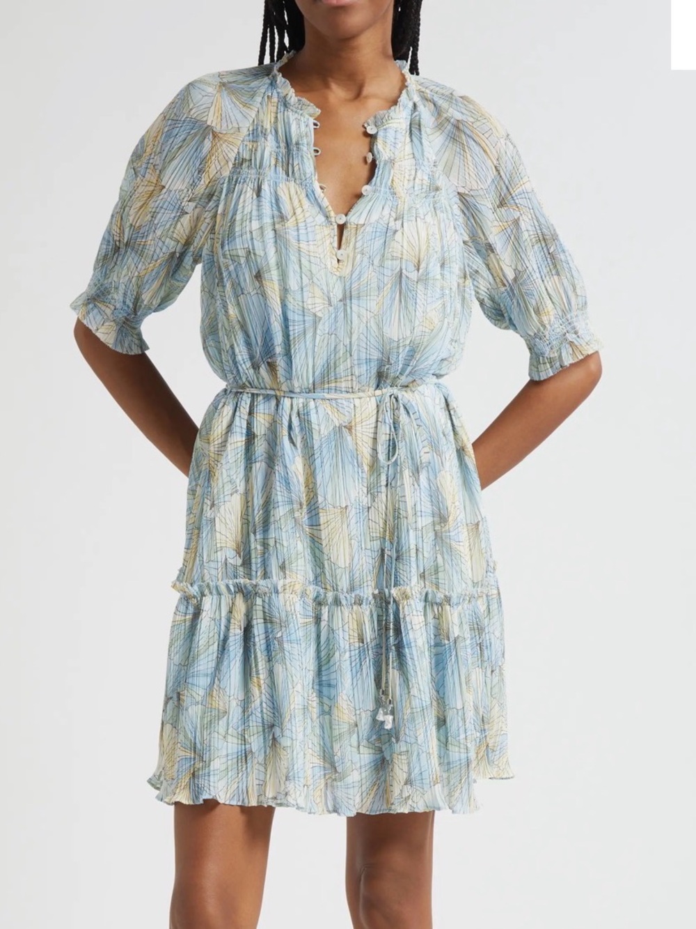 NWT Veronica Beard Dorrie Dress Powder Blue Multi Floral Print Size 12